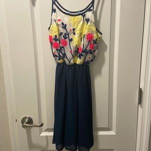 Blue dress with flowers